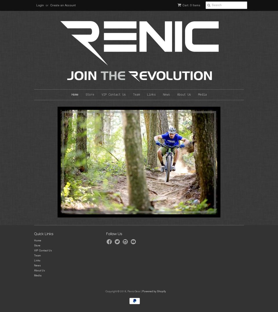 renicgear.com — Shopify storefront screenshot