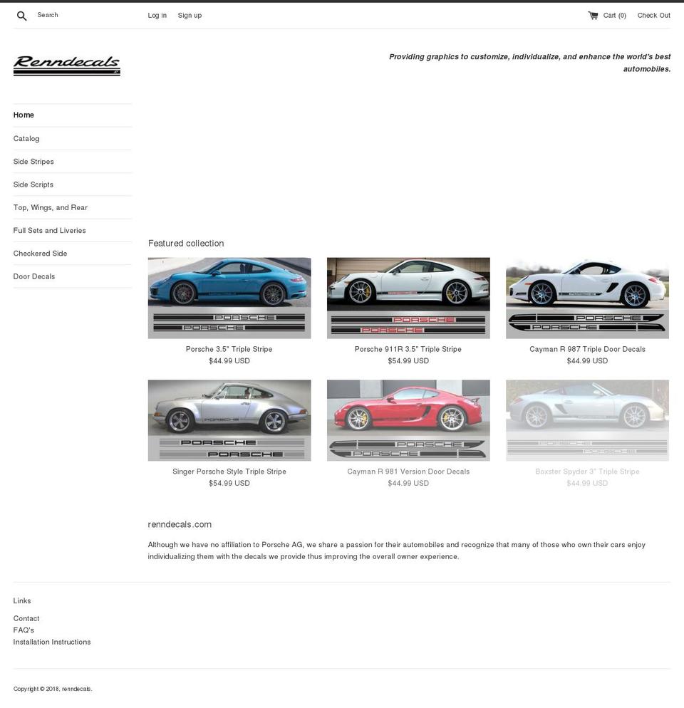 renndecals.com — Shopify storefront screenshot