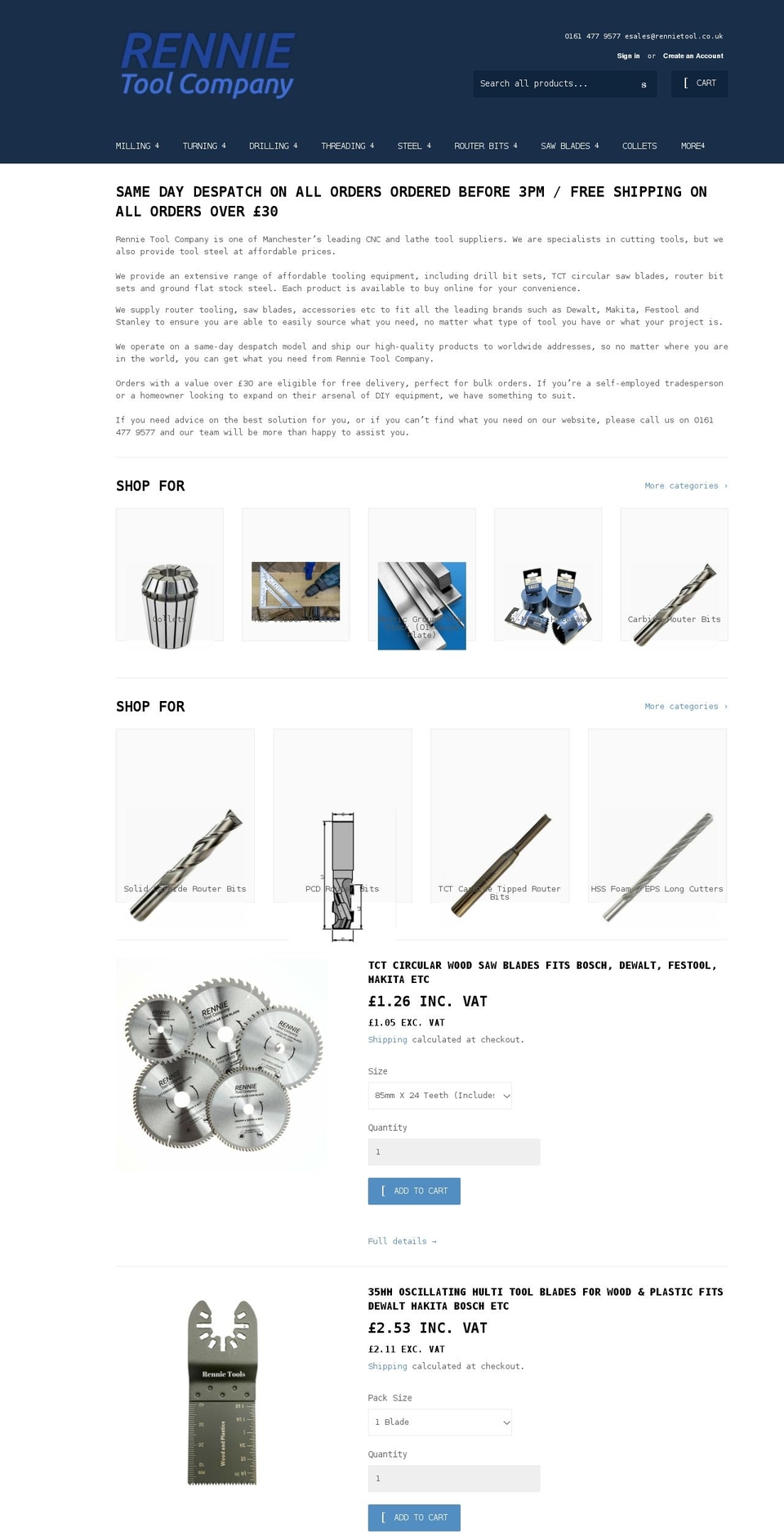 rennietool.co.uk shopify website screenshot