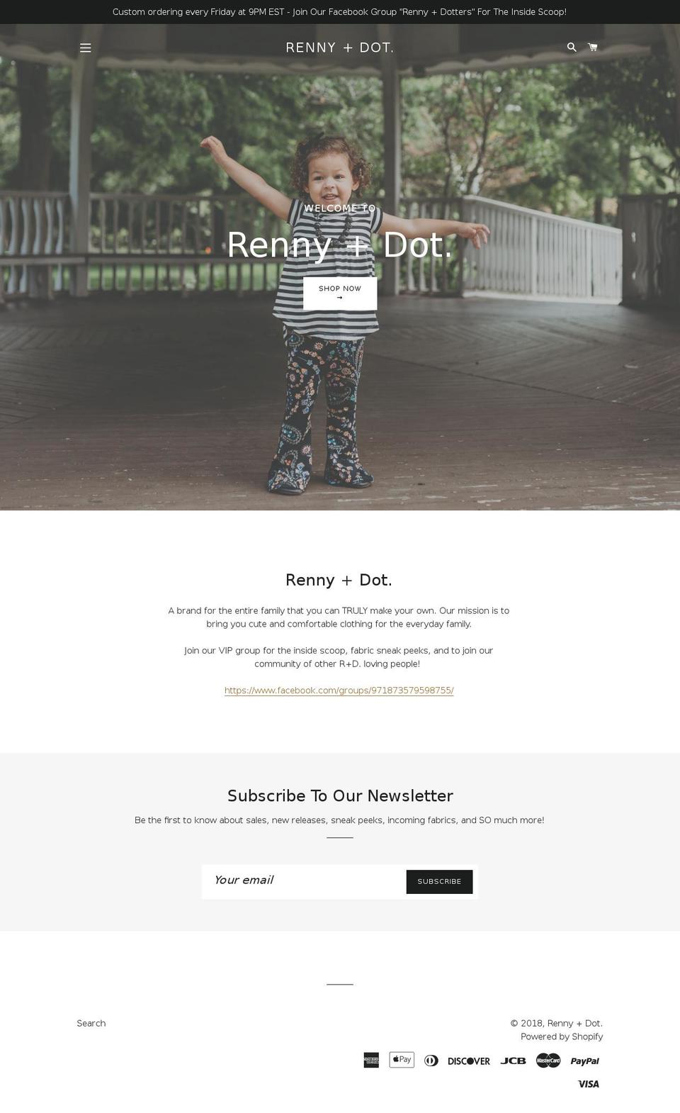 rennyanddot.com — Shopify storefront screenshot