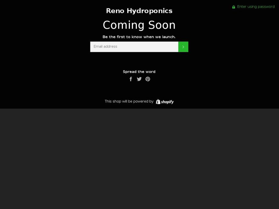 renohydroponics.com — Shopify storefront screenshot