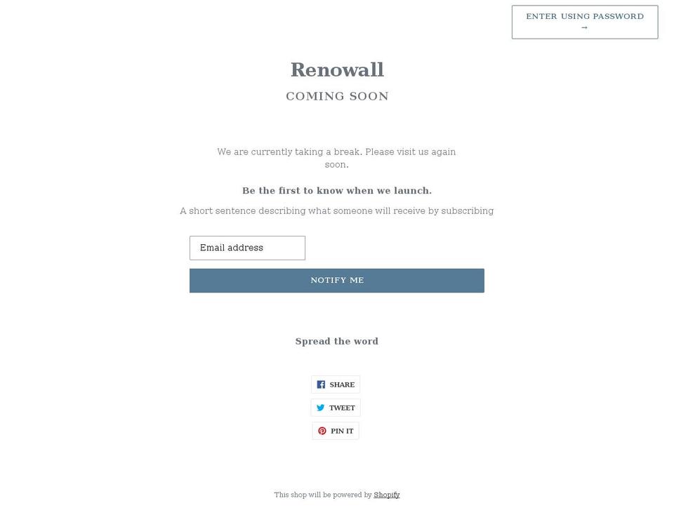 renowall.com.au shopify website screenshot