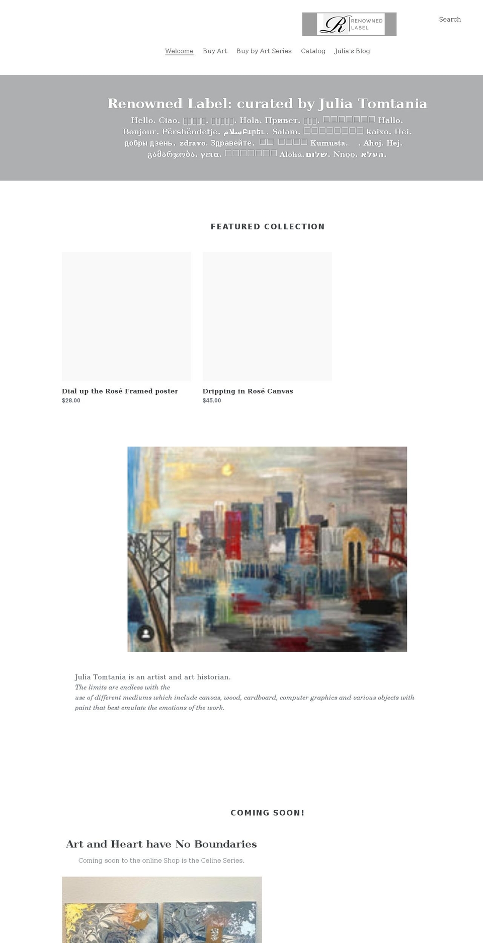 renownedlabel.com shopify website screenshot