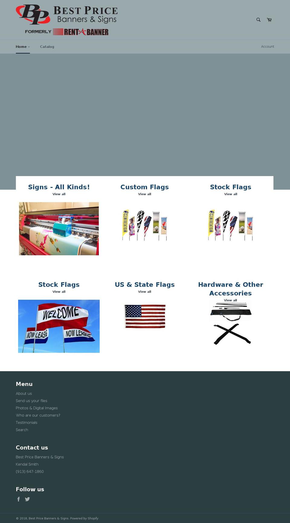 rent-a-banner.net shopify website screenshot