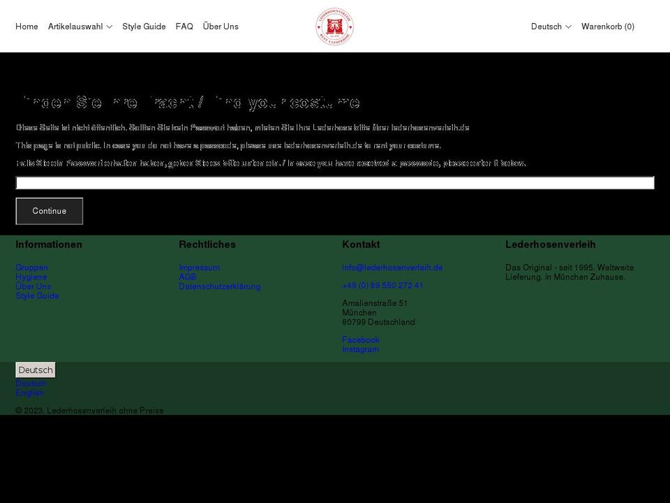 rent-a-lederhose.de shopify website screenshot