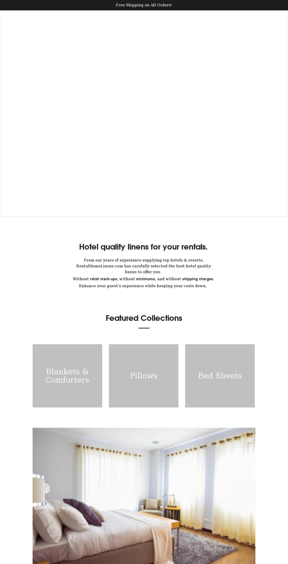 rentalhomelinens.com shopify website screenshot
