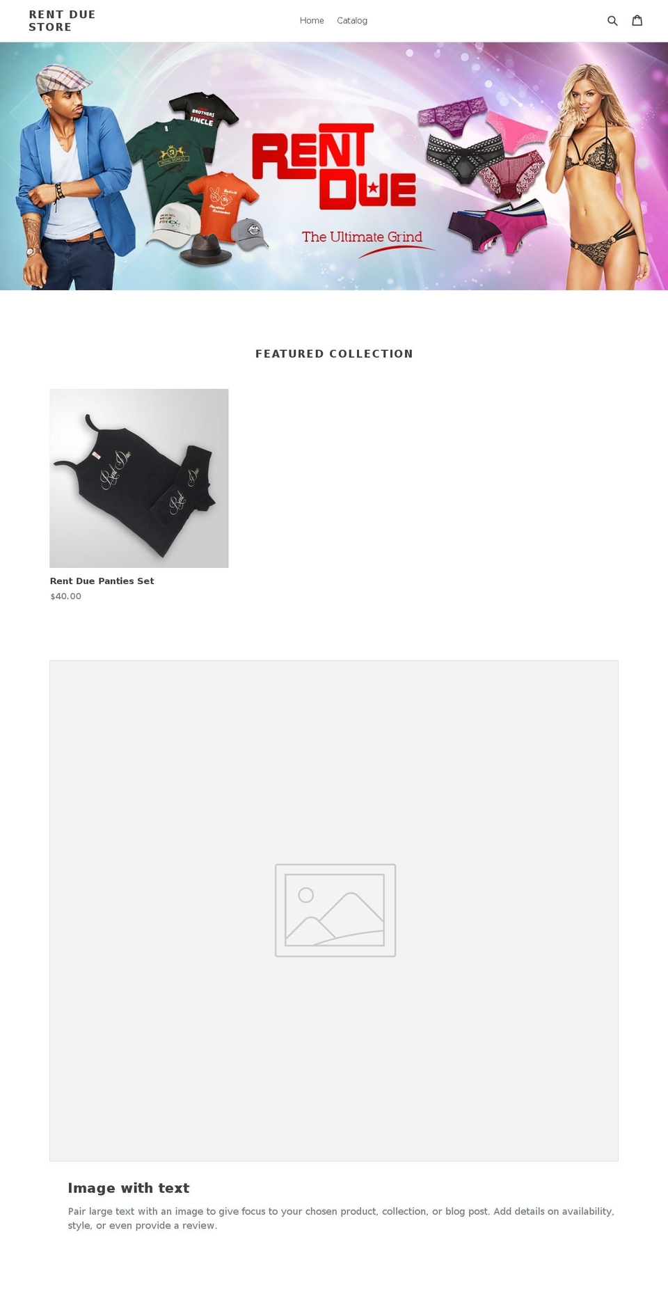 rentduestore.com shopify website screenshot