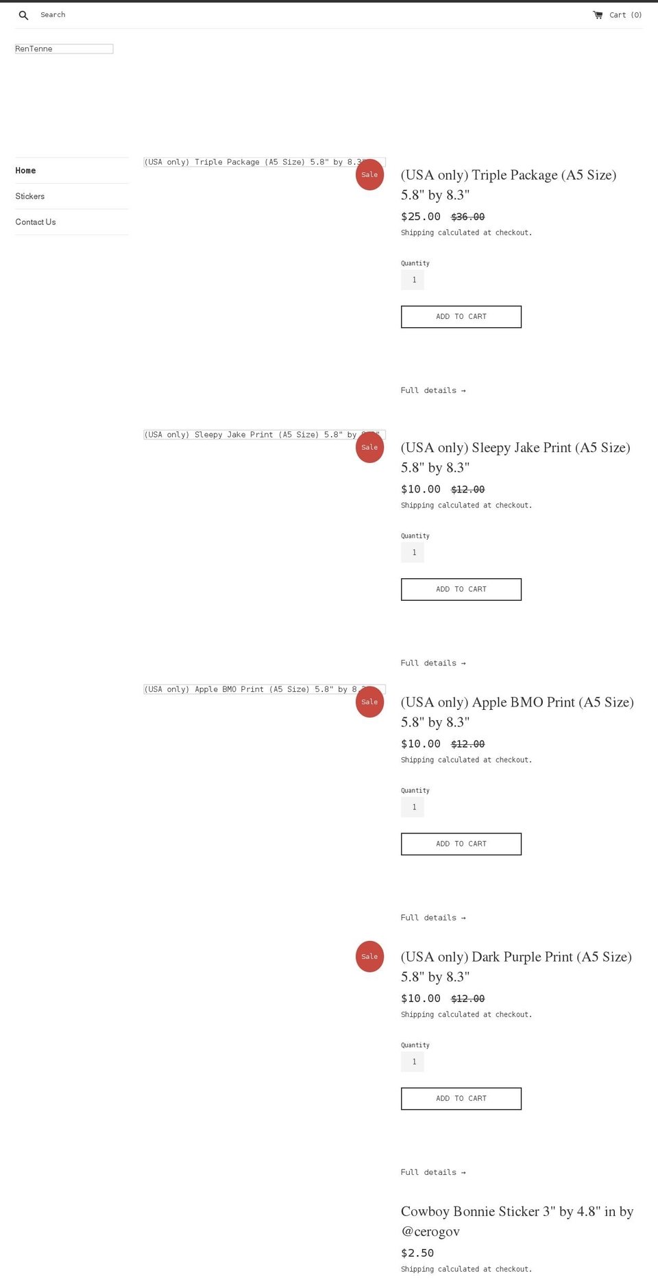 rentenne.com shopify website screenshot