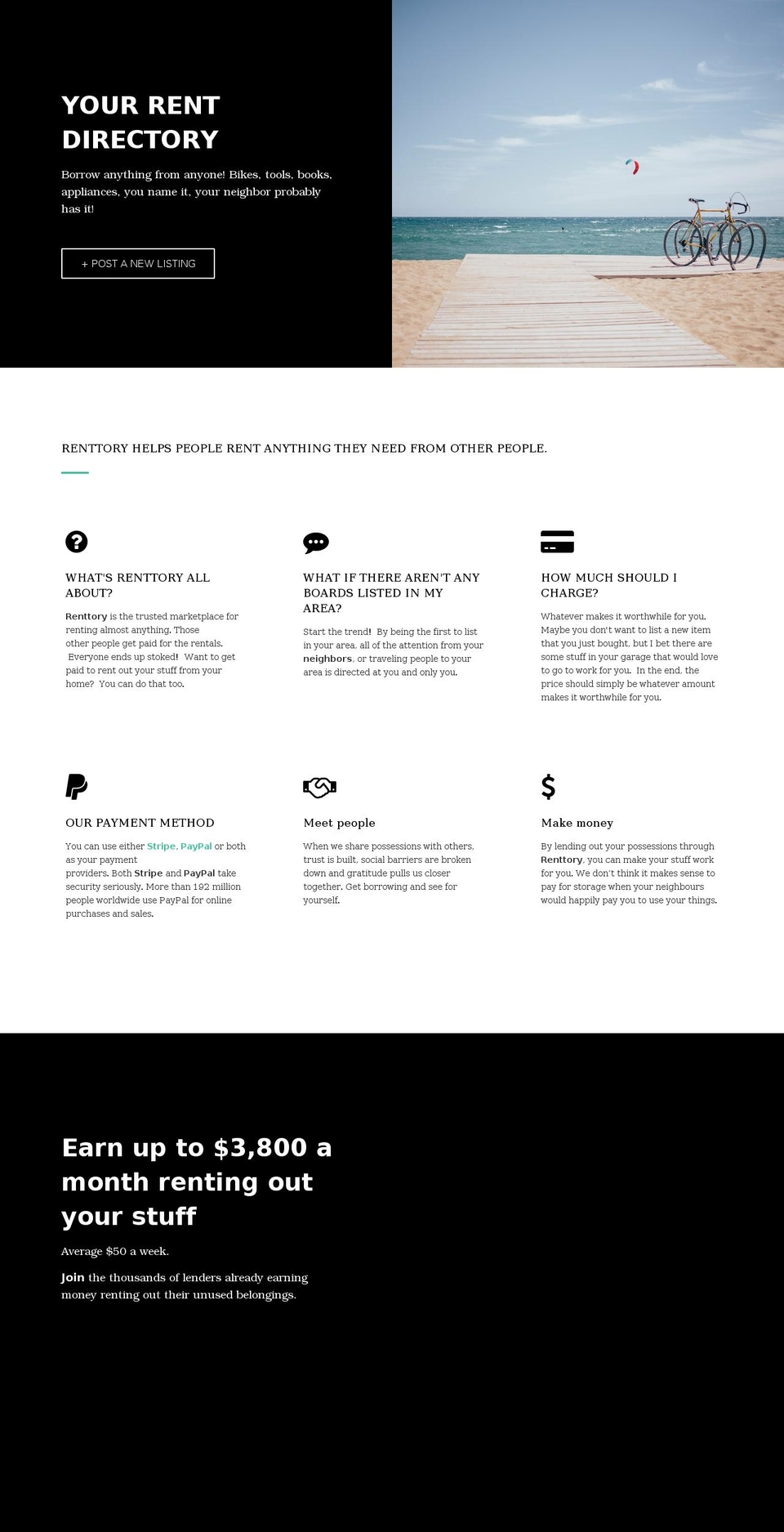 renttory.com shopify website screenshot