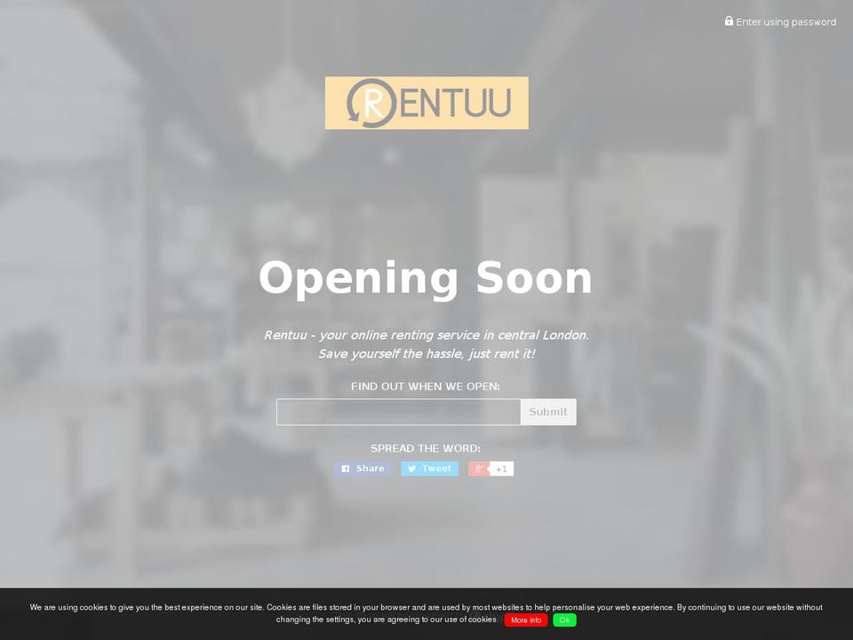 rentuu.com shopify website screenshot