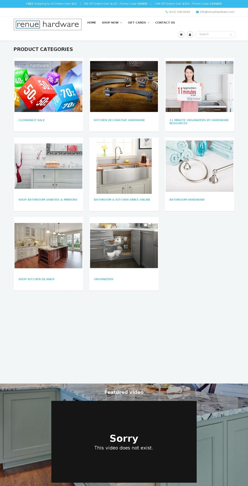 renuehardware.com — Shopify storefront screenshot