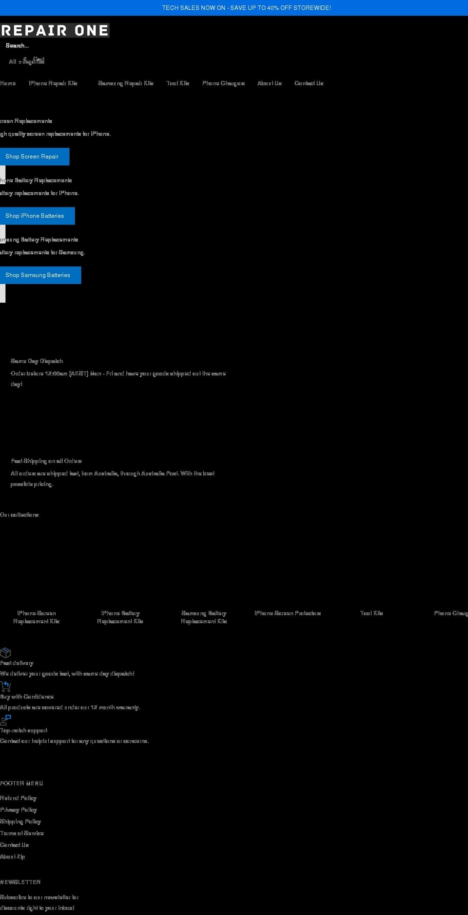 repairone.com.au shopify website screenshot