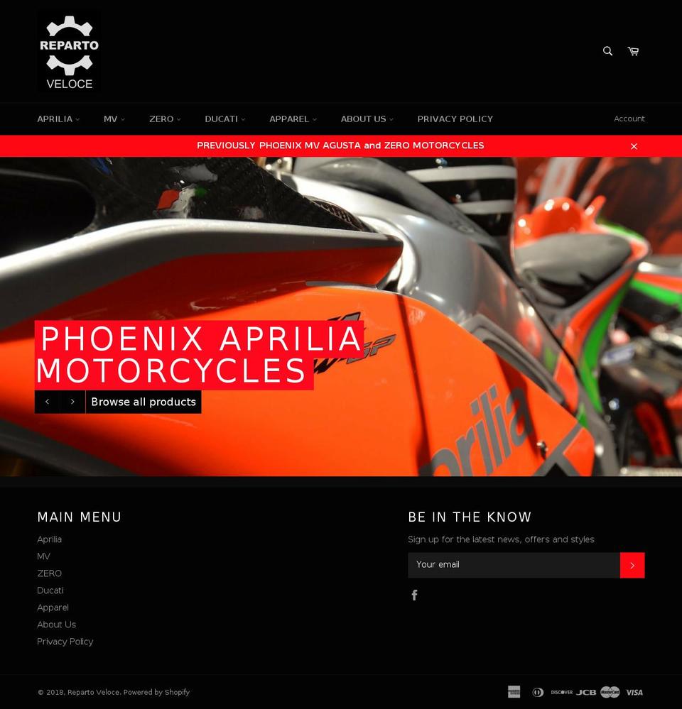 repartoveloce.com shopify website screenshot