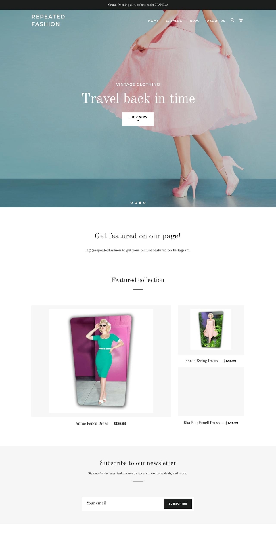 repeatedfashion.com shopify website screenshot