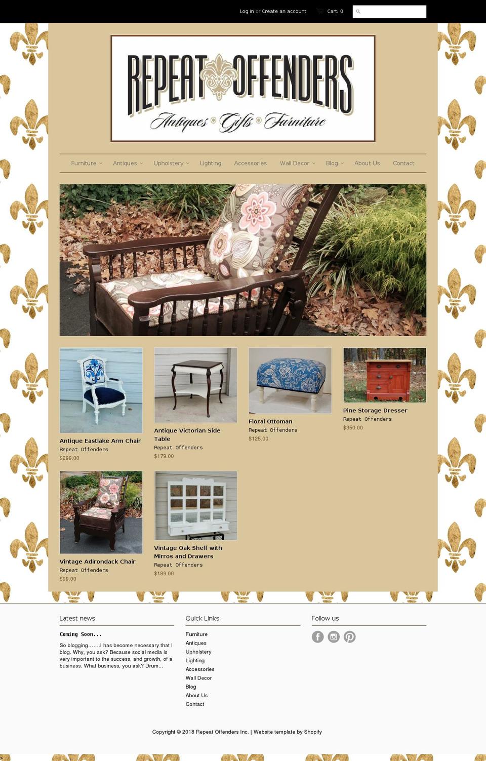 Repeat Offenders Theme Shopify theme site example repeatoffendersfurniture.net
