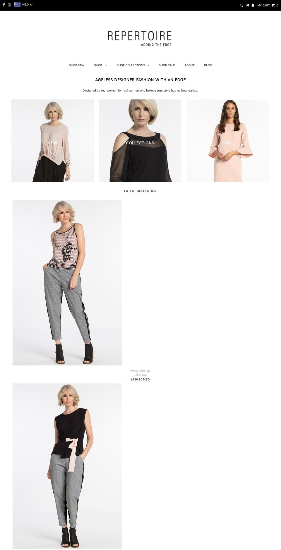 repertoire.co.nz shopify website screenshot