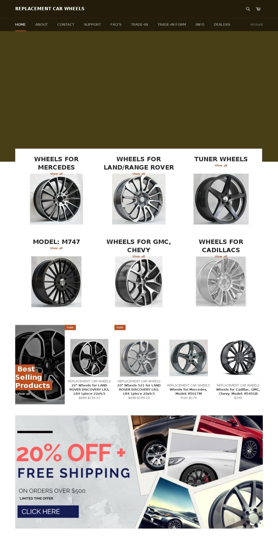 replacementcarwheel.com — Shopify storefront screenshot
