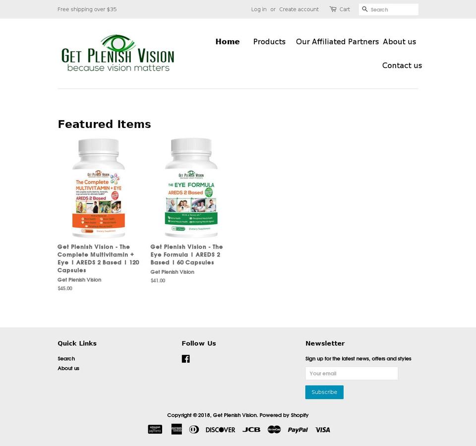 replenishvision.com shopify website screenshot