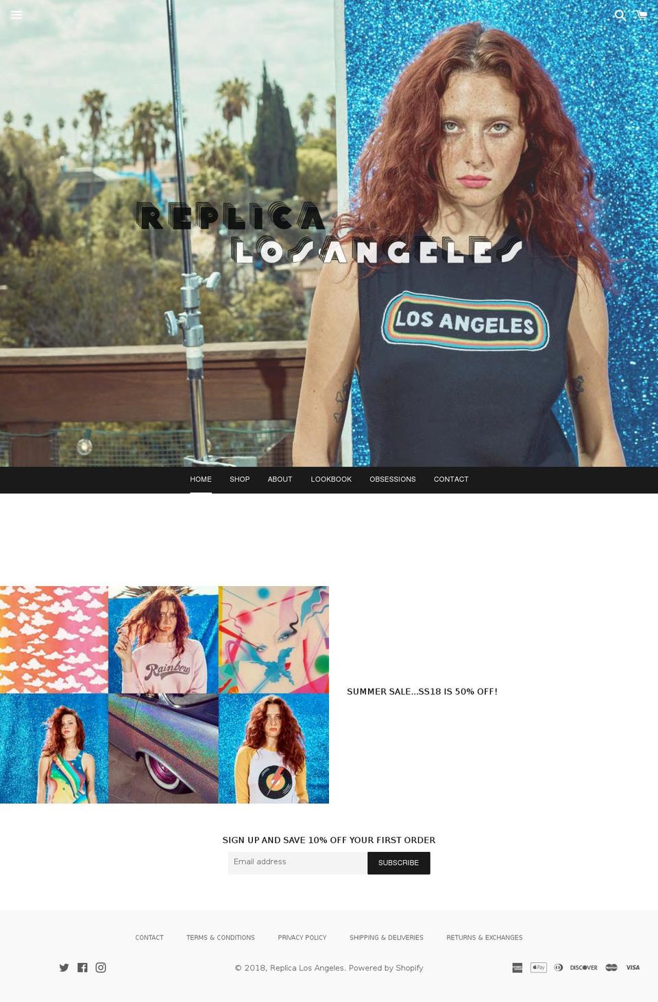 replicalosangeles.com shopify website screenshot