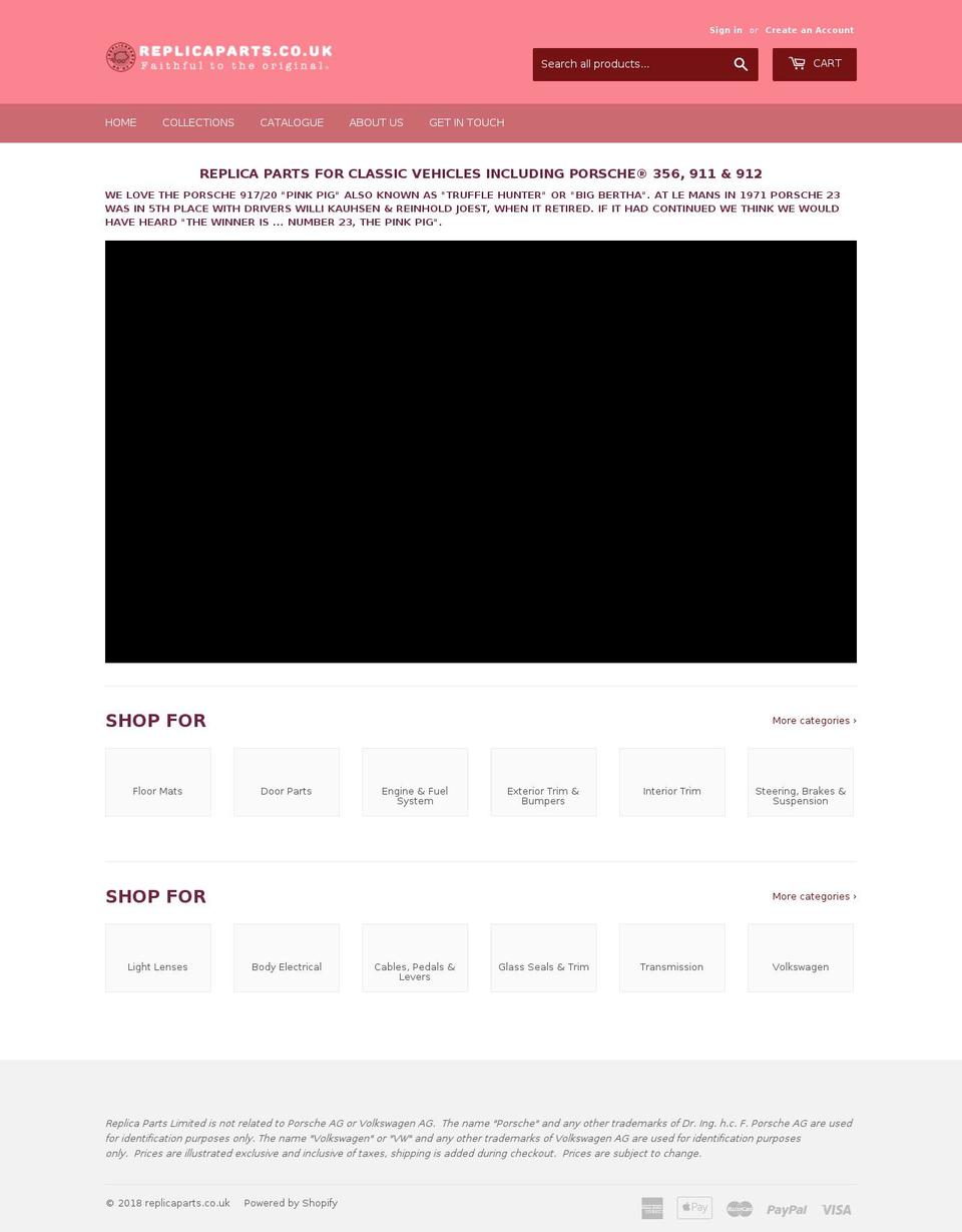 replicaspecialistparts.com shopify website screenshot