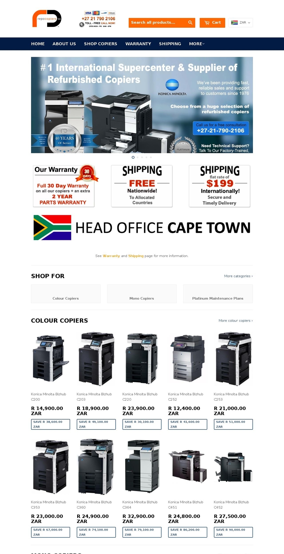 repocopier.co.za shopify website screenshot