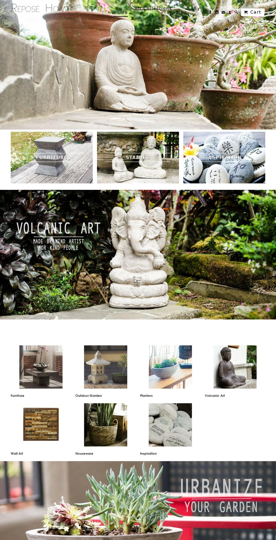 reposehome.com shopify website screenshot