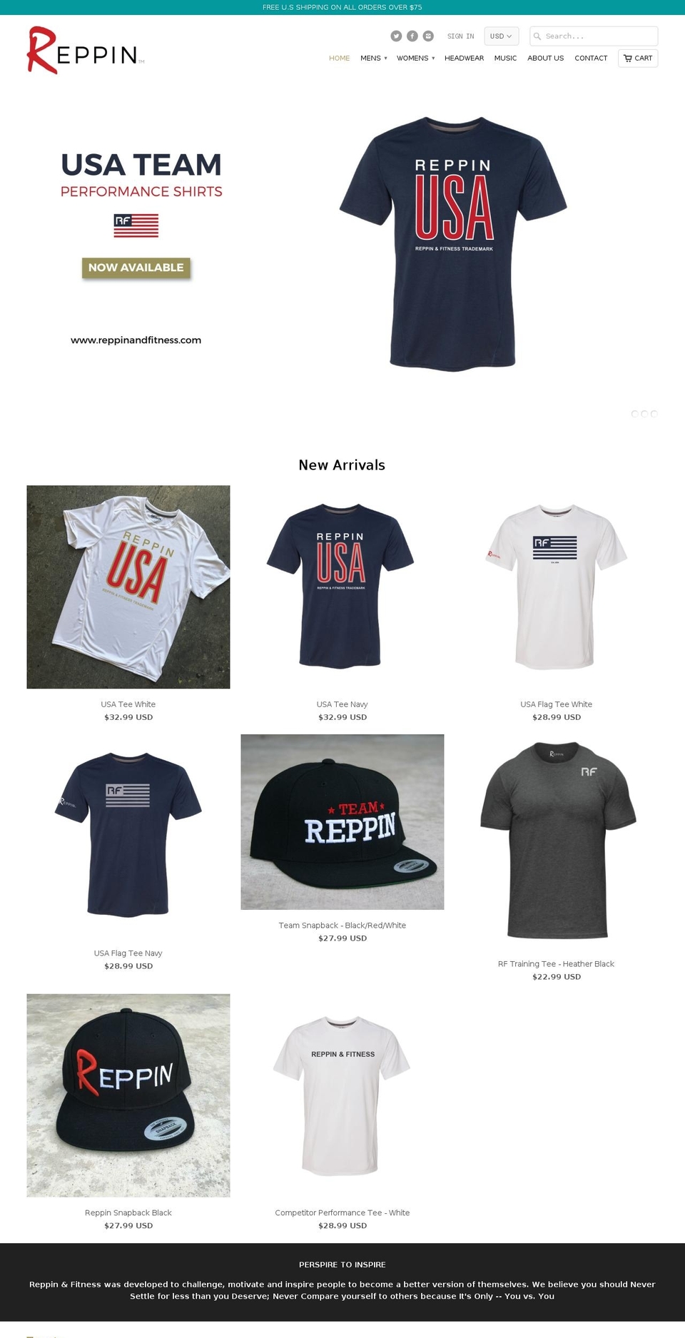 Reppin\u0026Fitness Shopify theme site example reppinandfitness.com