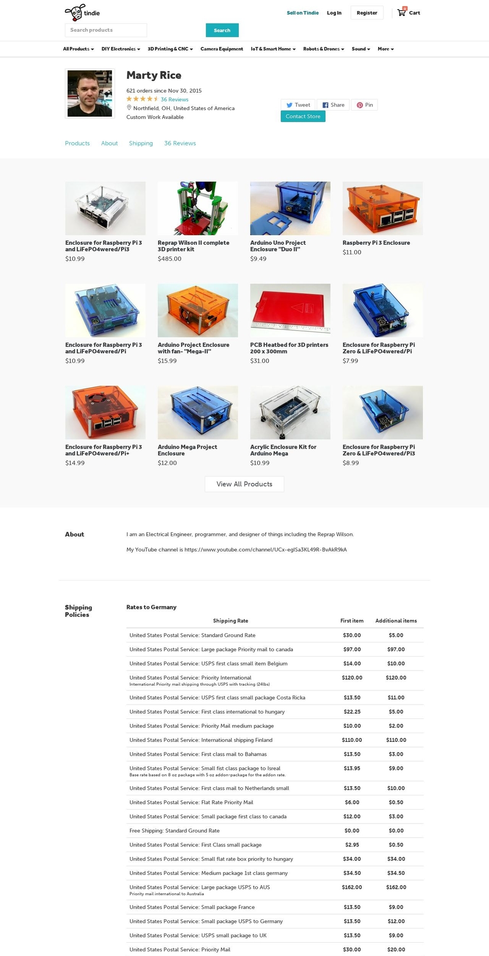reprapwilson3d.com shopify website screenshot