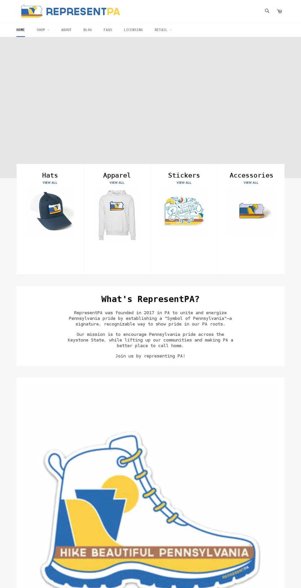 representpabrand.com — Shopify storefront screenshot