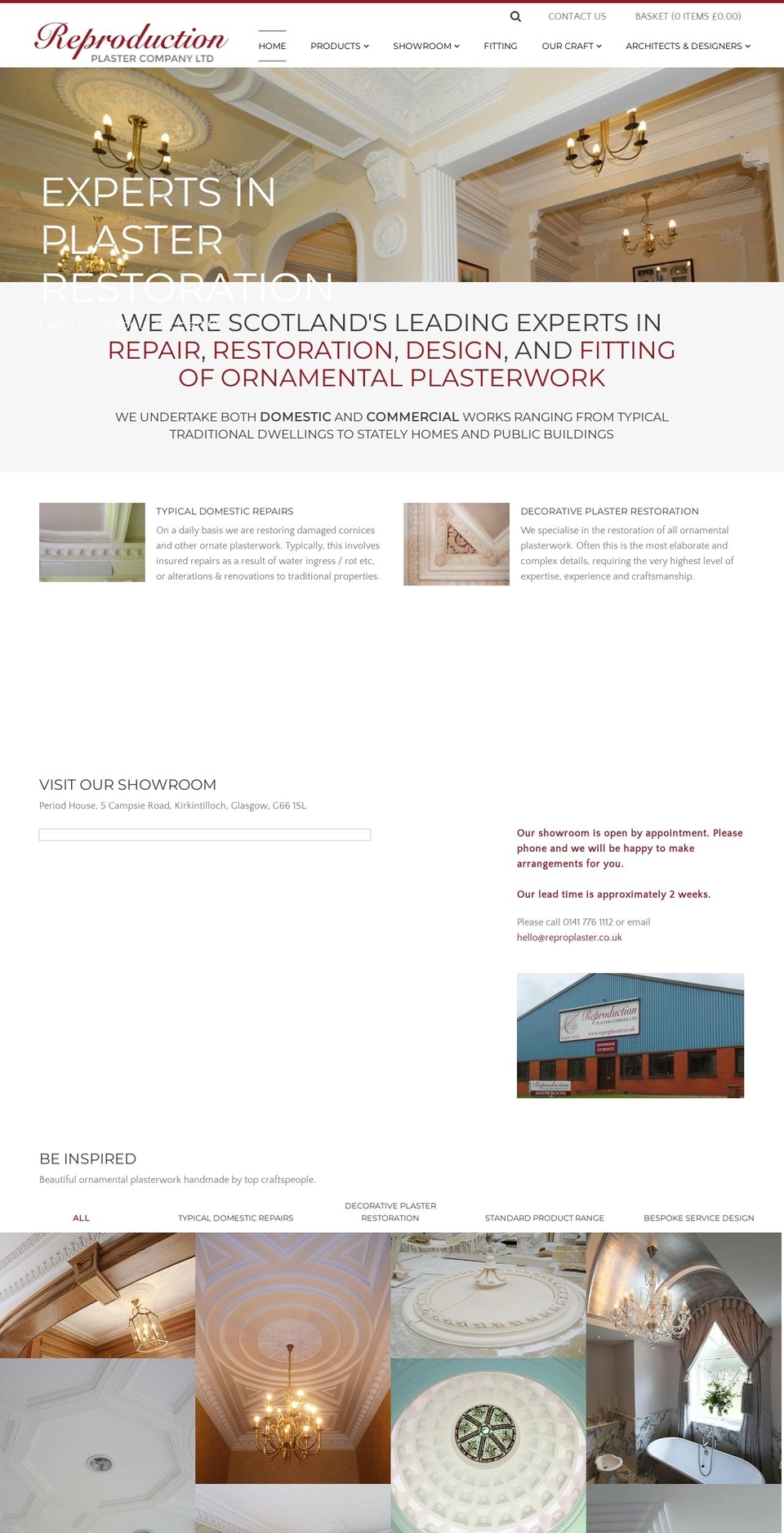reproplaster.co.uk shopify website screenshot