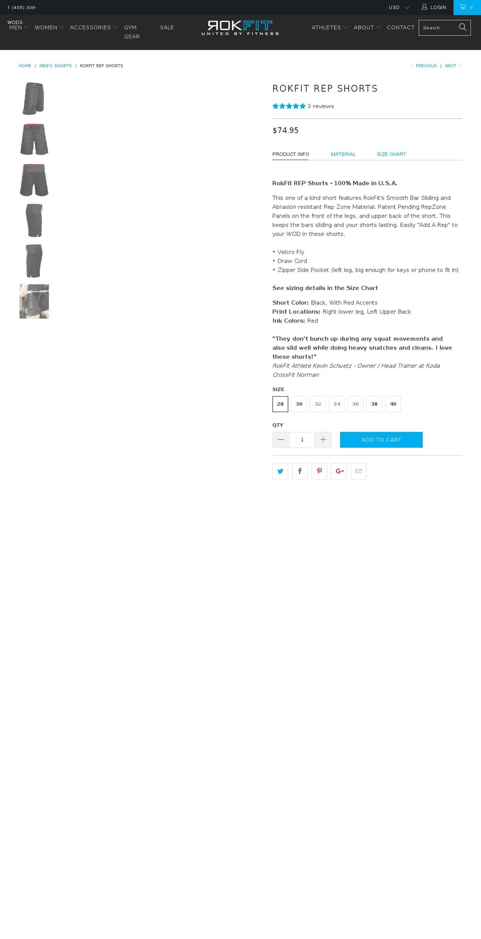 repshorts.com shopify website screenshot