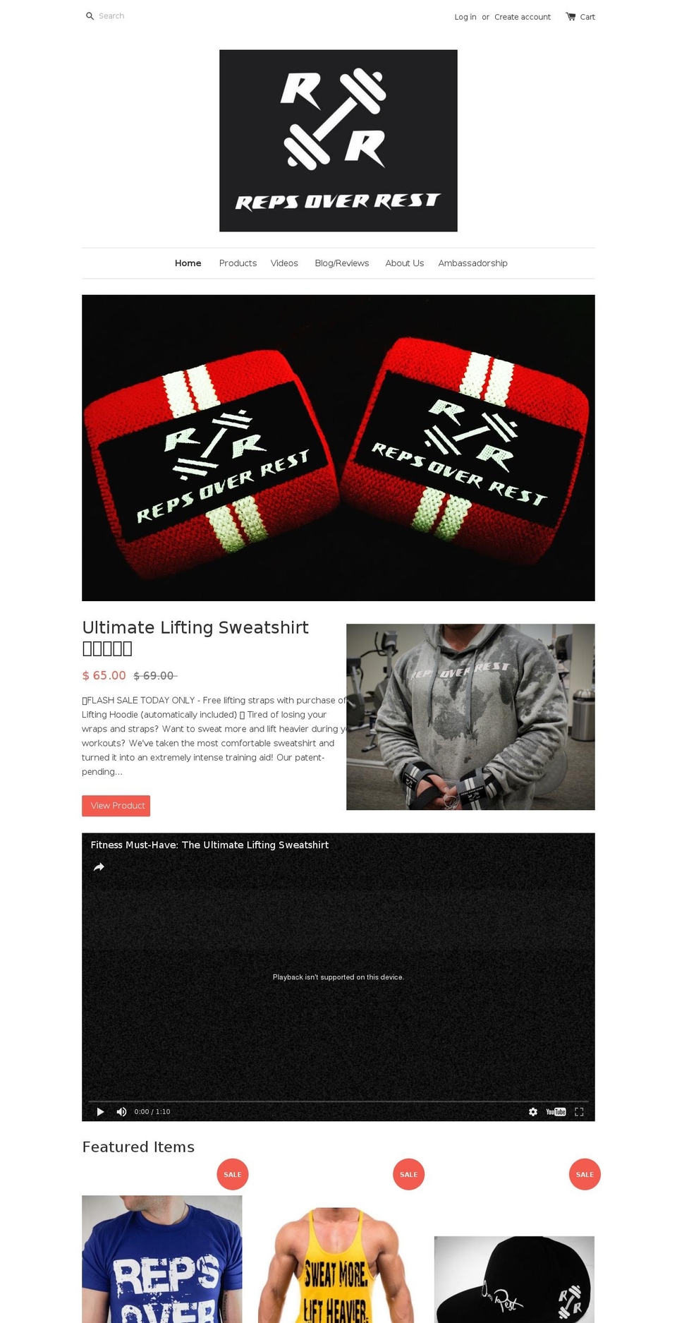 repsoverrest.com shopify website screenshot