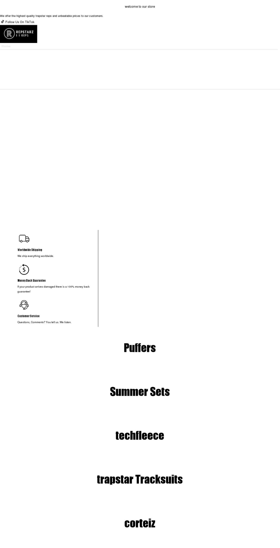 repstarz.com shopify website screenshot