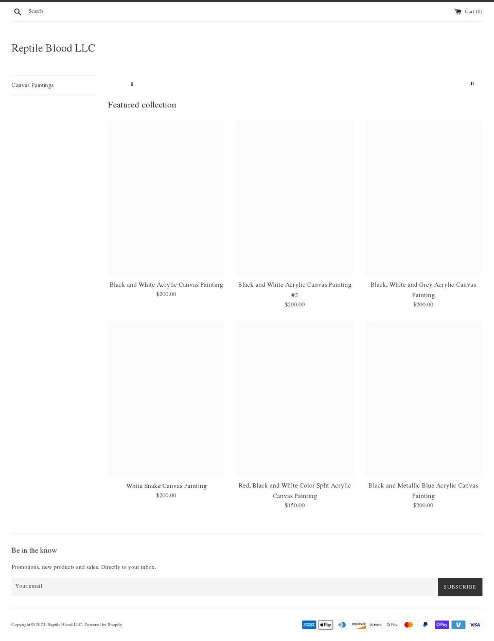reptileblood.com shopify website screenshot