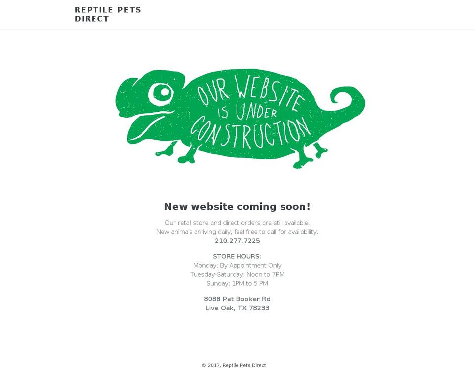 reptilepetsdirect.com shopify website screenshot