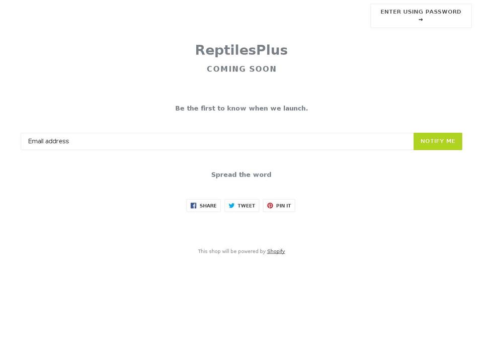 reptilesplus.com — Shopify storefront screenshot