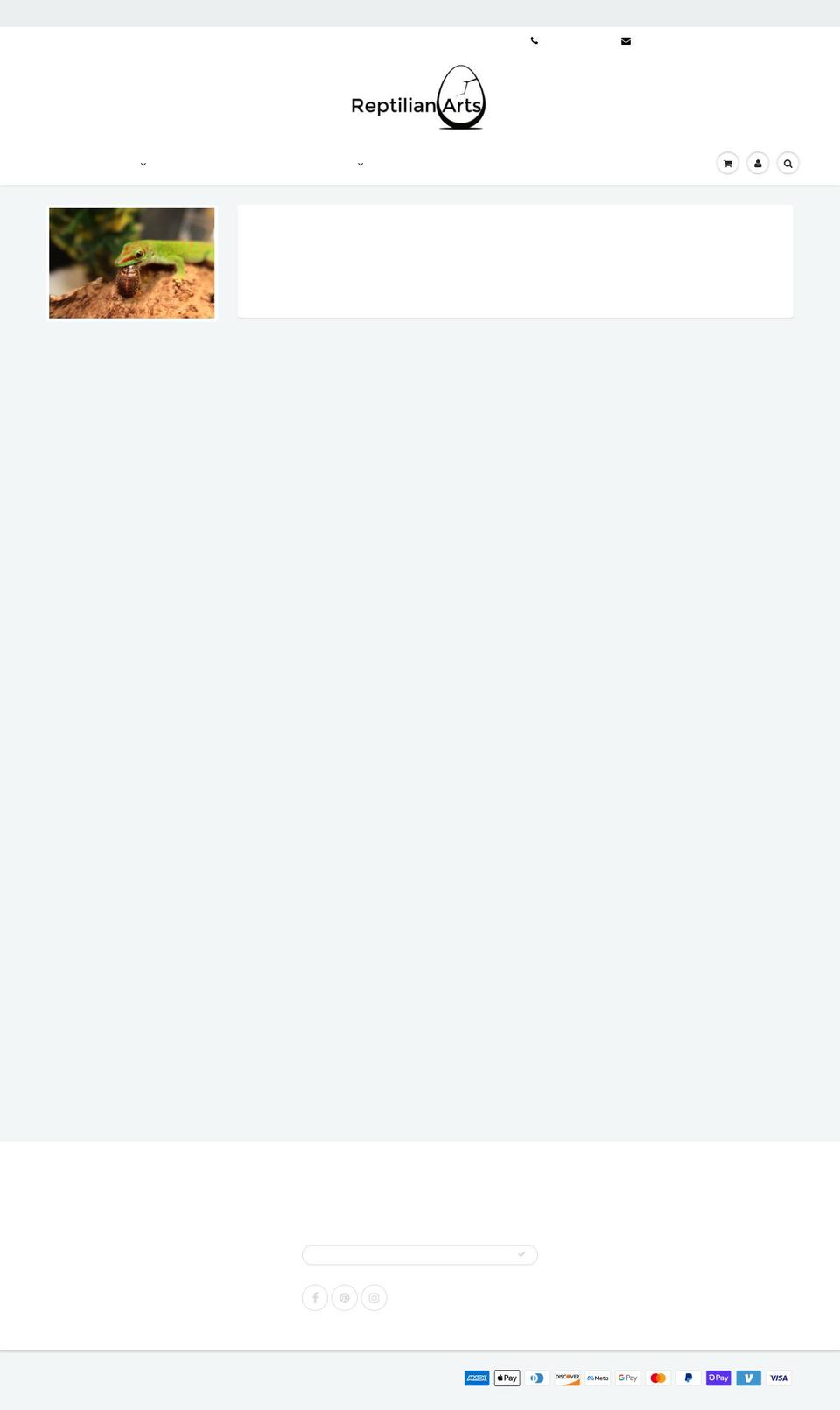 reptilianarts.com shopify website screenshot