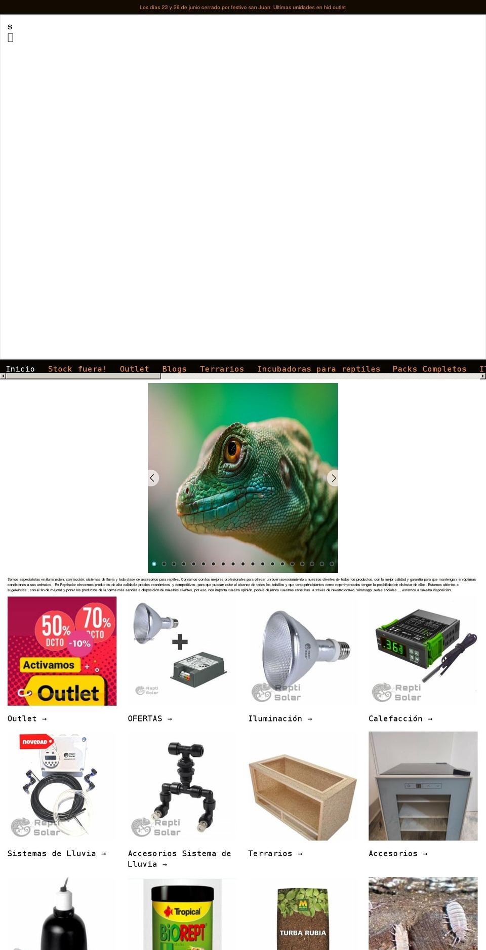 reptisolar.com shopify website screenshot