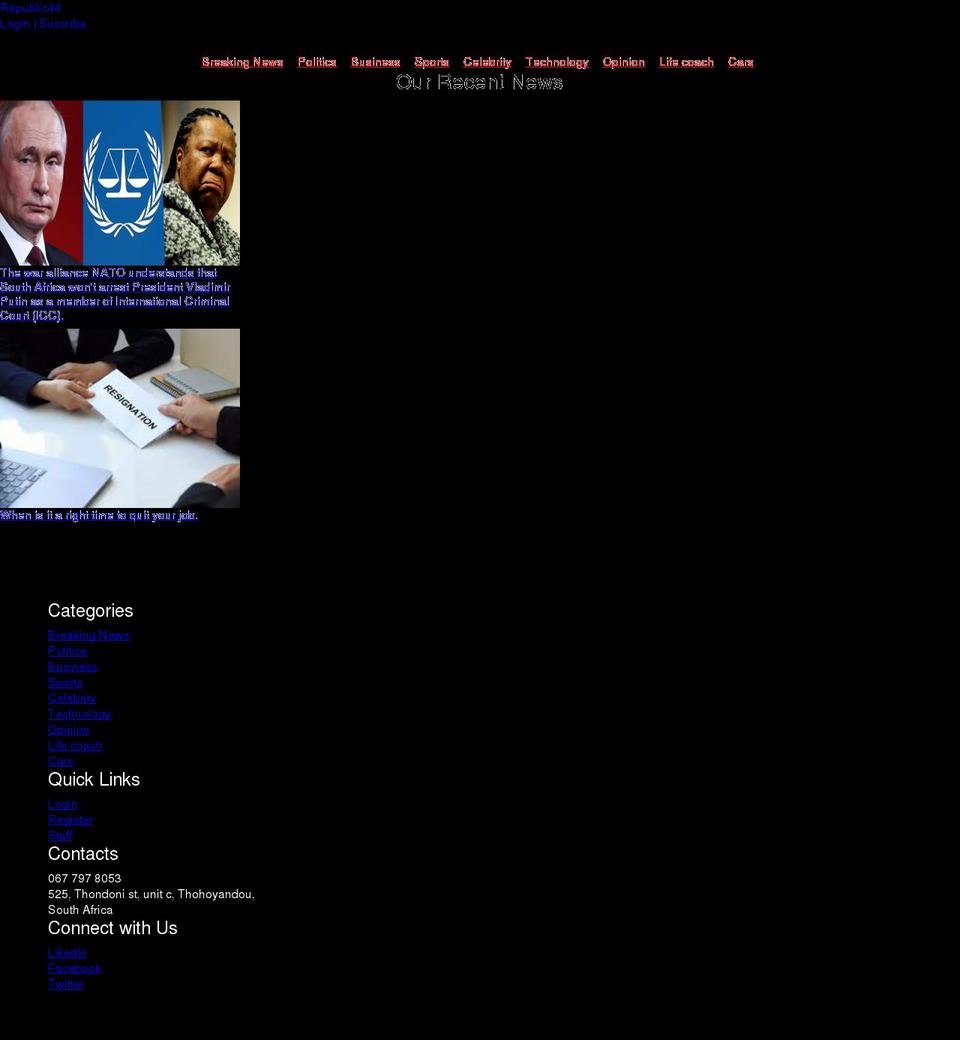 republic44.com — Shopify storefront screenshot