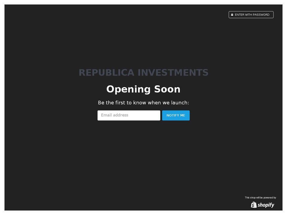 republica-investments.com — Shopify storefront screenshot
