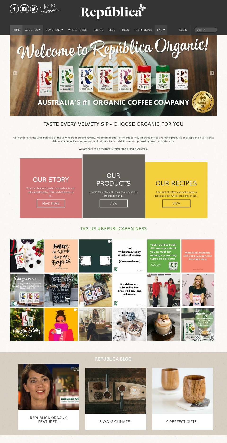 Theme2016 Shopify theme site example republicafood.com