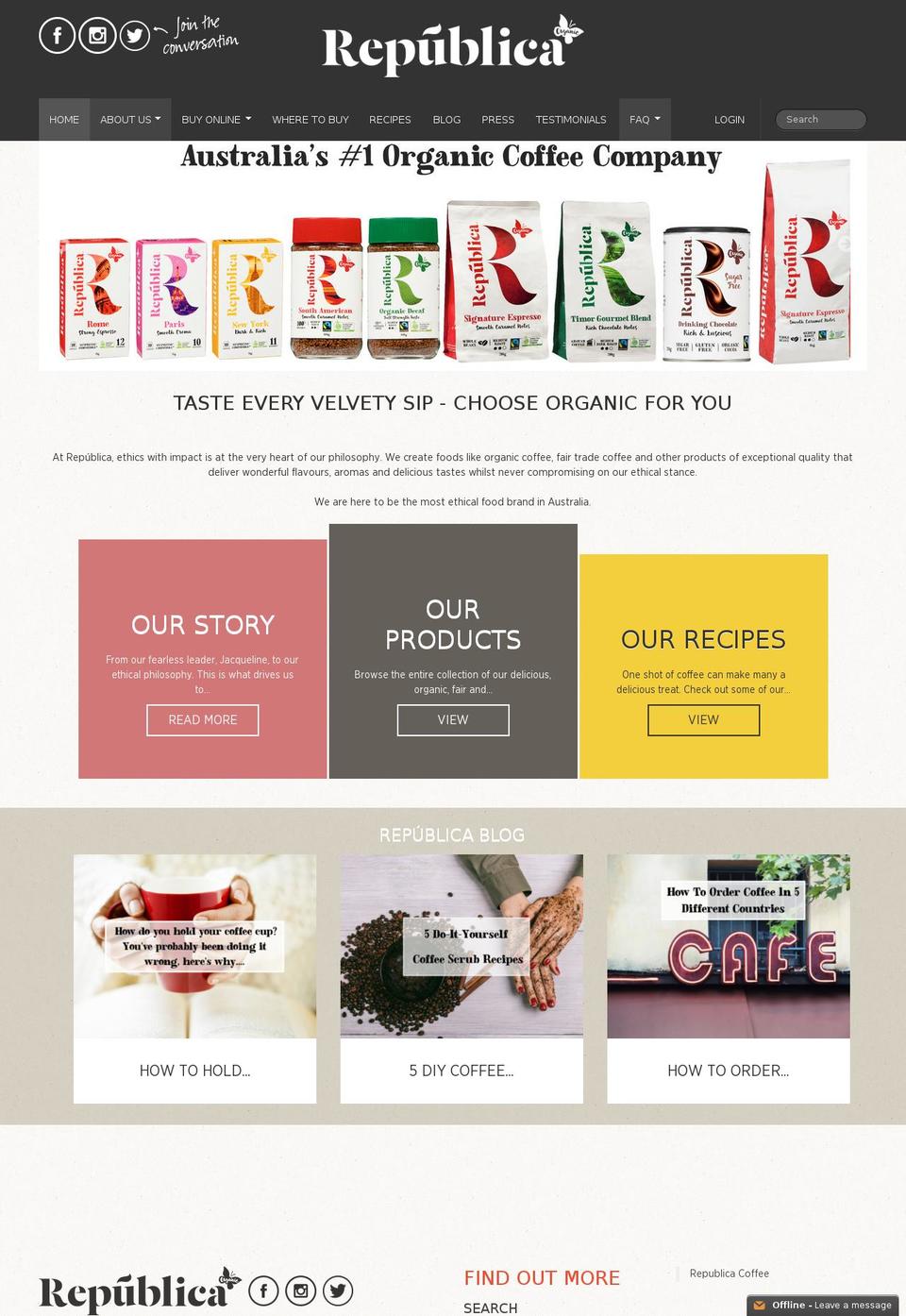 Theme2016 Shopify theme site example republicafoods.com