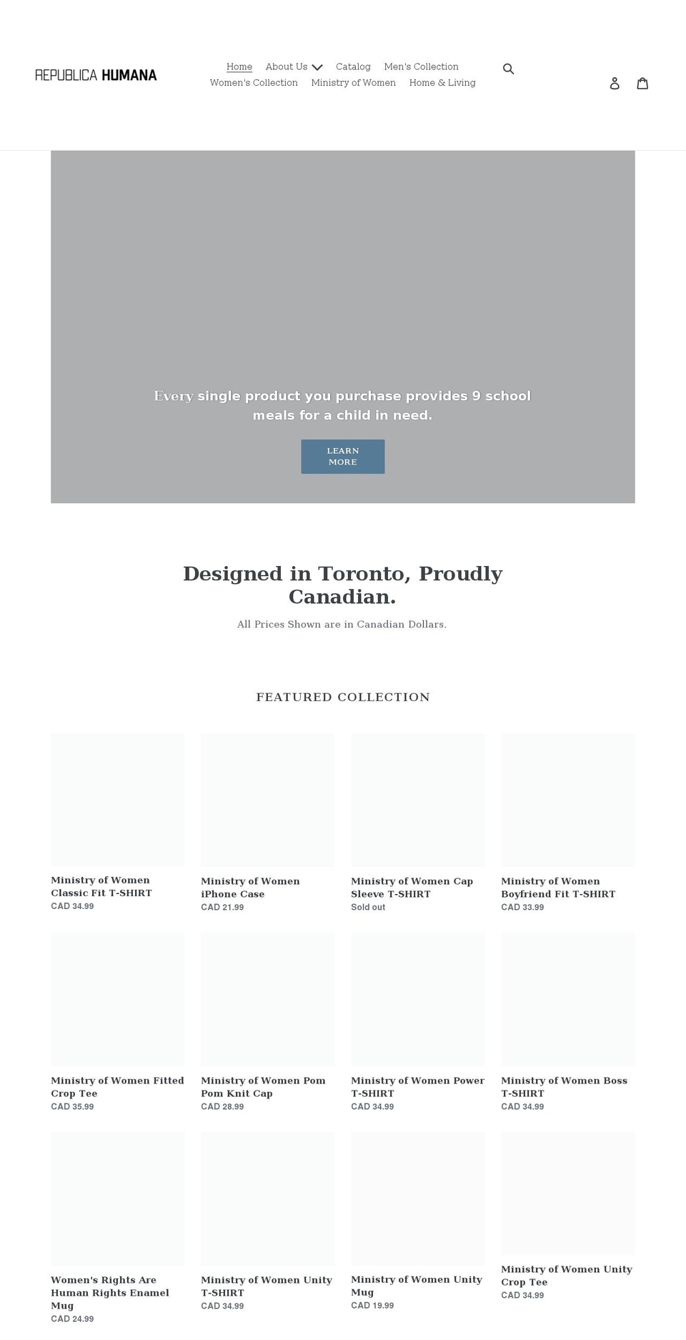 republicahumana.com shopify website screenshot