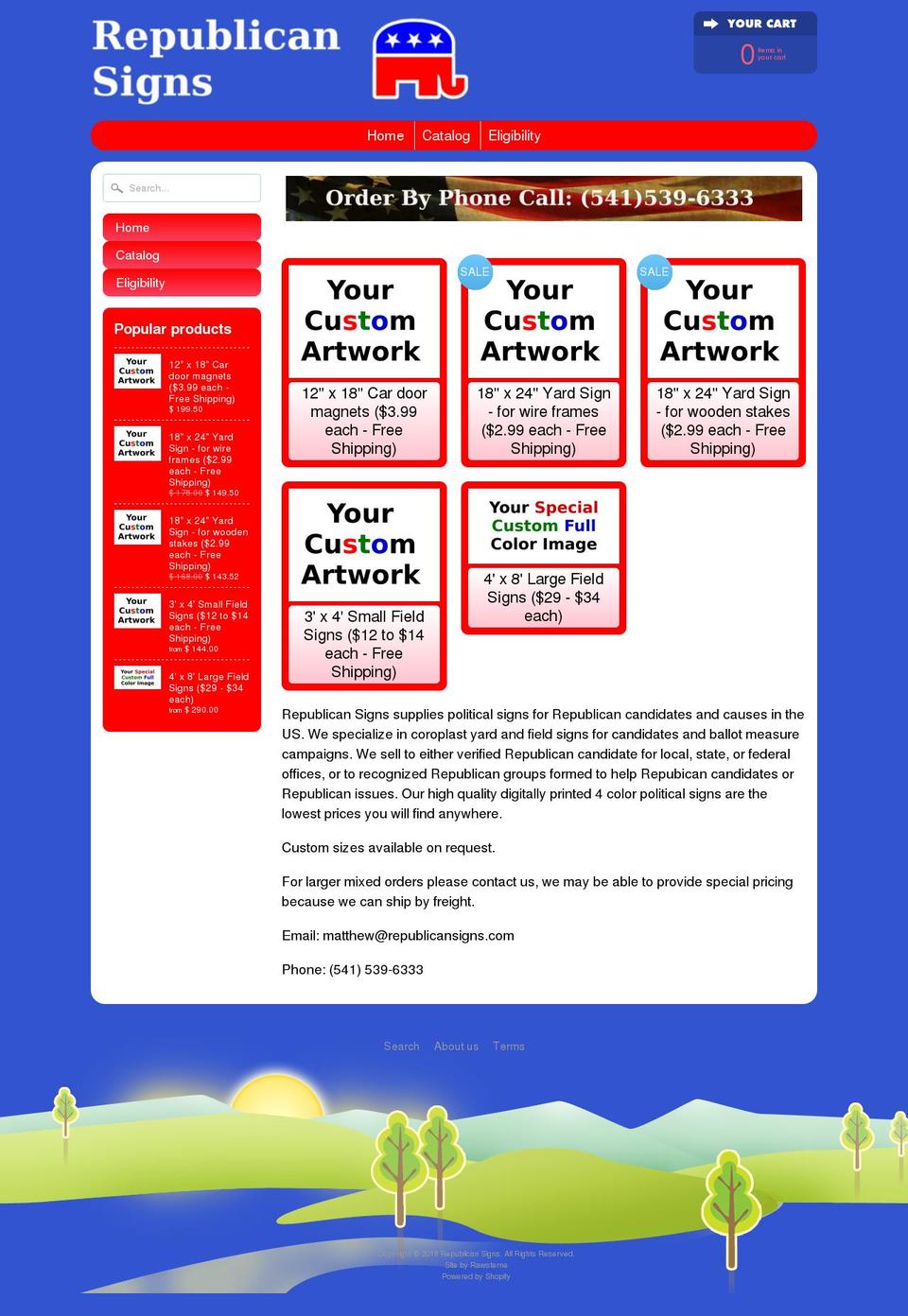 republicansigns.com shopify website screenshot