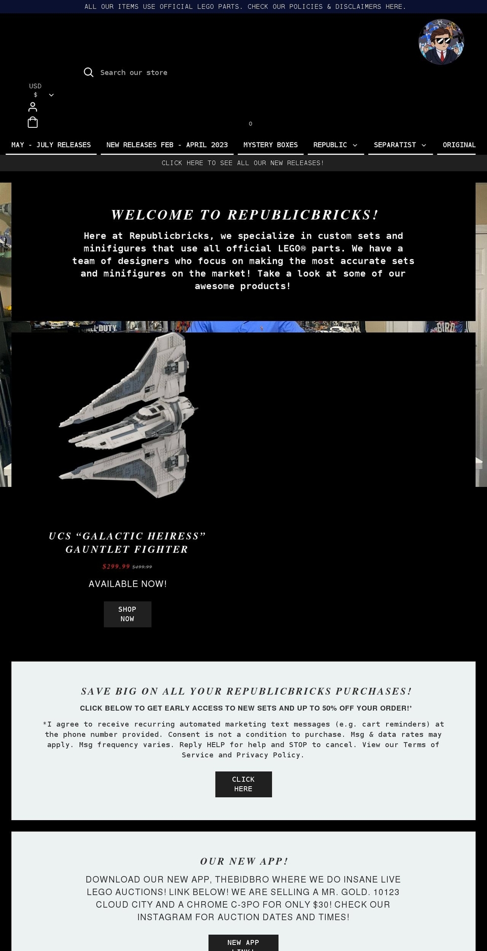 republicbricks.com — Shopify storefront screenshot