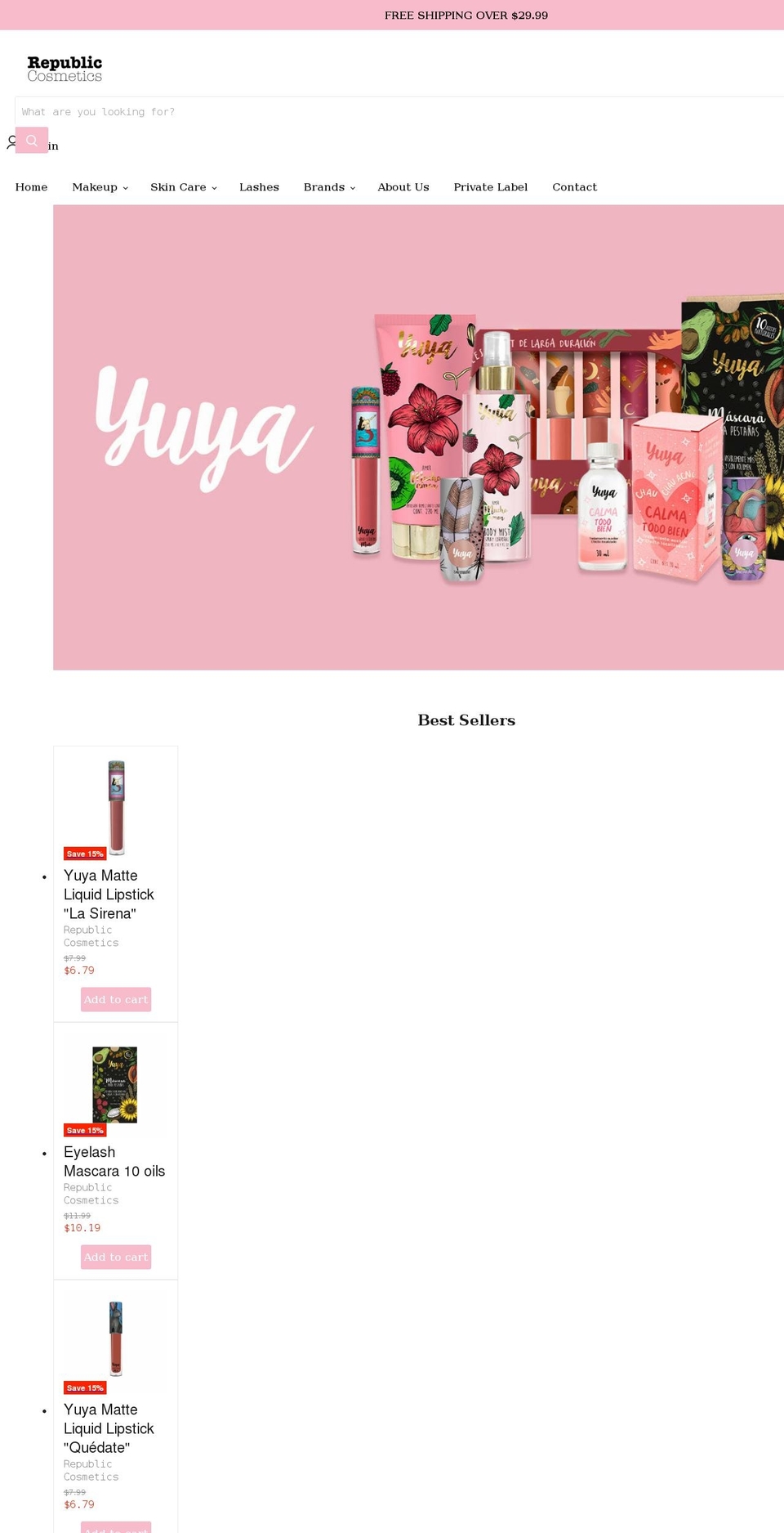 republiccosmeticsusa.com — Shopify storefront screenshot