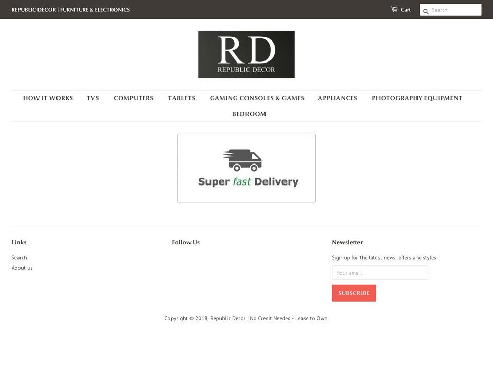 republicdecorfinance.com shopify website screenshot