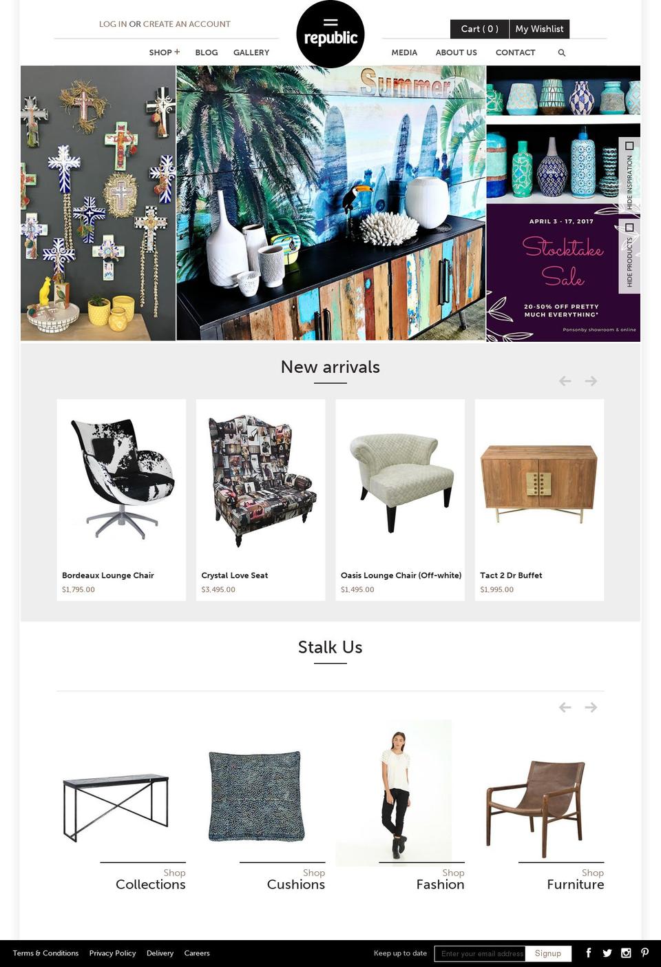 republichome.com shopify website screenshot