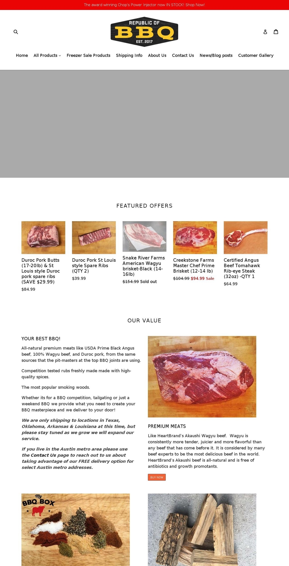 republicofbarbecue.com — Shopify storefront screenshot