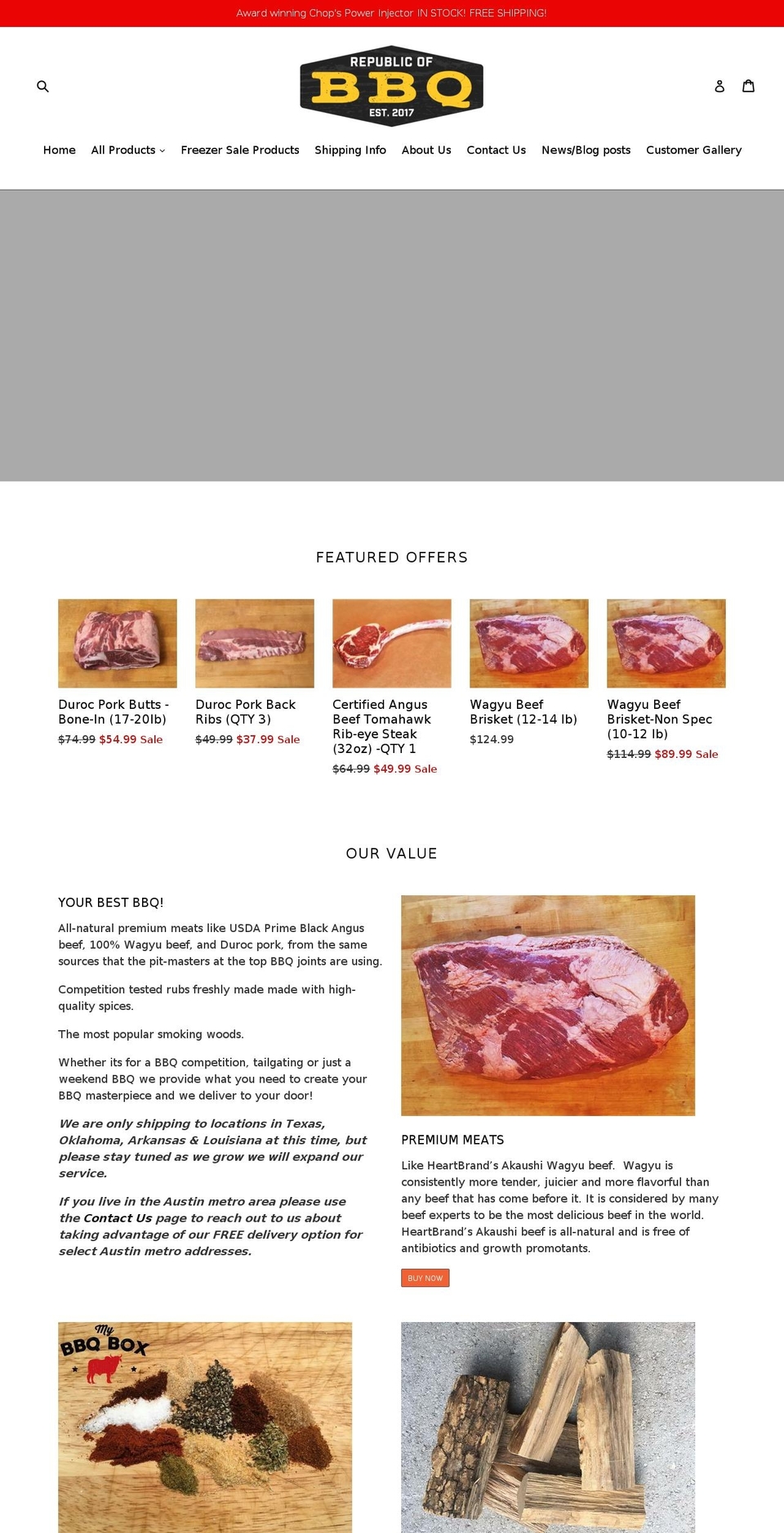 republicofbbq.com shopify website screenshot